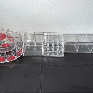 Three cosmetic organizers